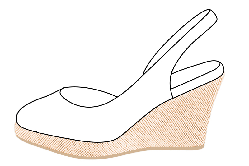 4 3&frasl;8 inch / 11 cm high wedge soles at the back and 0 recuphauteur_inch / 0 cm high at the front. Profile view - Florence KOOIJMAN